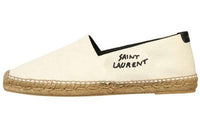 SAINT LAURENT Logo Embroidered Slip On Espadrilles Women's