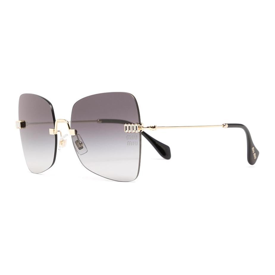PRADA Acetate Polyvinyl Chloride Butterfly Sunglasses Women's Gold