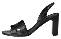 HERMES Eternite 80 Strap Sandals Women's Black