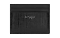 SAINT LAURENT PARIS Calfskin Card Holder Men's Black