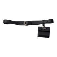 PRADA Enamel, Metal, Calfskin Leather Belts Women's Black 2.2CM