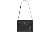 SAINT LAURENT Lacquered Finish Crossbody Bag Shoulder Bag Women's Black