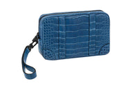 LOUIS VUITTON Crocodile Leather Card Holder Wallet Clutches Unisex Marine Blue