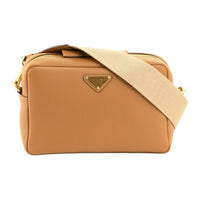 PRADA Grain Leather Camera Bag, Shoulder Bag Women's Brown