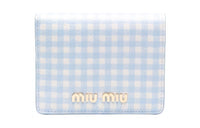 MIU MIU Goatskin Wallet Women's Blue