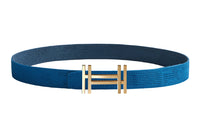 HERMES Nylon Belt Unisex Blue 3.2cm