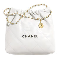 CHANEL 22Bag Cow Leather Handbag, Shoulder Bag Regular Women's White