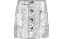 DIOR FW21 Leather Short Skirts Women's Silver