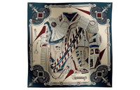 HERMES Cashmere Mulberry Silk Silk Scarves Men's Multicolor