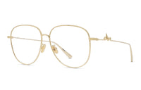 DIOR Metal Irregular Shape Eyeglass Frames Women's Gold