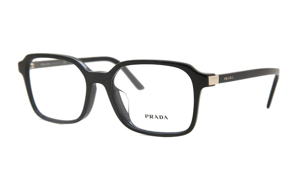 PRADA Acetate Square Eyeglass Frames Unisex Black