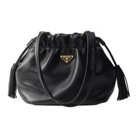 PRADA Nappa Leather Handbag, Shoulder Bag Women's Black