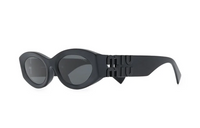 MIU MIU Acetate Irregular Shape Sunglasses Women's Black