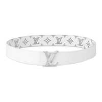 LOUIS VUITTON Leather Belts Men's White 4CM