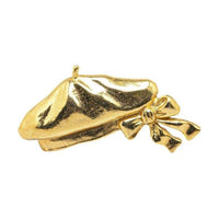 CHANEL 1970 1980 Plated Ribbon Costume Brooch