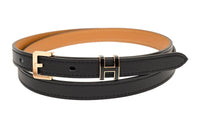 HERMES Leather Belts Women's Black