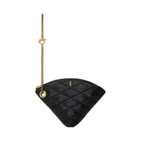 SAINT LAURENT Sheepskin Coin Purse Wallet Unisex Black