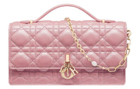 DIOR Sheepskin Shoulder Bag, Crossbody Bag Mini Women's Peach Pink