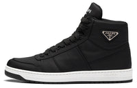 PRADA Re Nylon Gabardine High Top Sneakers Black Black White