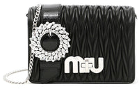 MIU MIU Sheepskin Shoulder Bag Crossbody Bag Women's Black