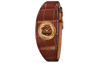 HERMES Wrist Watch Quartz Movement Genuine Leather Strap Coffee Watch Dial Women's