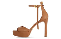 LOUIS VUITTON Strap Sandals 9cm Women's Brown