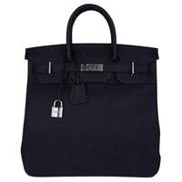 HERMES Hac Togo Calfskin Handbag Women's 89 Noir Black