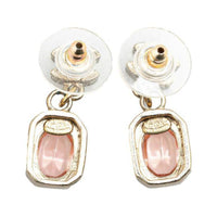CHANEL 2007 Gold Plated Cc Crystal Drop Push Back Costume Earrings