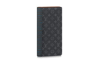 LOUIS VUITTON Brazza Wallet Monogram Eclipse 16 Card Slot Patchwork Black/Blue