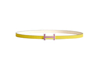 HERMES Leather Belts Women's Yellow, White