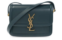SAINT LAURENT Leather Shoulder Bag, Crossbody Bag Women's Green