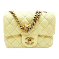 CHANEL Sheepskin Chain Bag, Shoulder Bag, Crossbody Bag Mini Women's Yellow