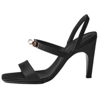 HERMES Glamour Strap Sandals Women's Black