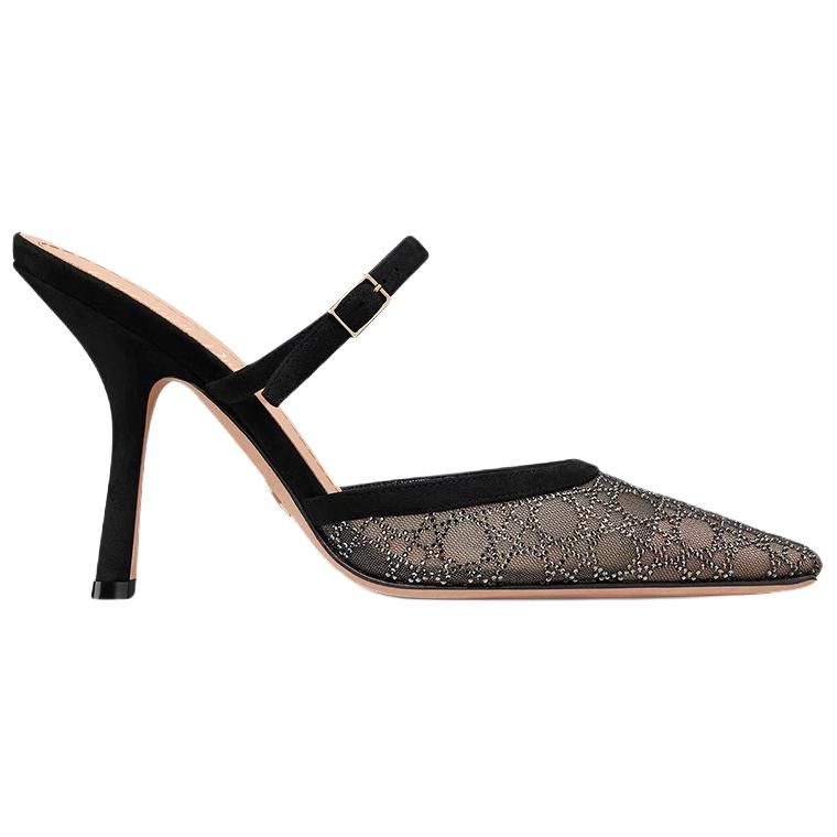 DIOR Capture Closed Toe Slippers 10cm Women's Black