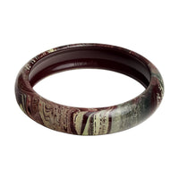 HERMES Thin Lacquer Wood Bangles Women's Multicolor