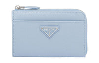 PRADA Saffiano Leather Key Pouch Women's Light Blue