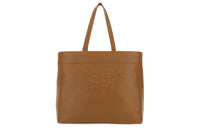 PRADA Deerskin Tote Bag Shopping Bag Handbag Women's Camel