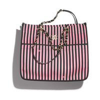 CHANEL Canvas Canvas Bag Handbag Shoulder Bag Women's Black/Pink