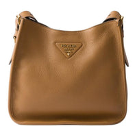 PRADA Calfskin Crossbody Bag, Shoulder Bag Medium Size Women's Brown