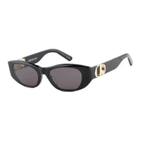 DIOR Plate Frame Oval Sunglasses Women's Black