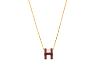 HERMES Pop H Necklace Collection Metal Necklaces Women's Purple