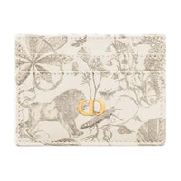 DIOR Caro Cow Leather Card Holder Women's Milk White