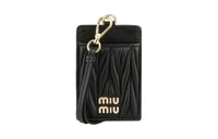 MIU MIU Leather Card Holder Women's Black