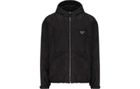 PRADA Logo Plaque Zip Up Hooded Jacket