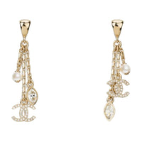 CHANEL Pearl Earrings Women's Gold