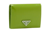 PRADA Calfskin Wallet Small Size Women's Green