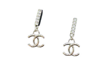 CHANEL Metal Earrings Women's Silver