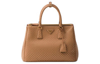 PRADA Leather Shoulder Bag Crossbody Bag Handbag Large Size Women's Brown