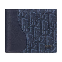 DIOR Saddle Calfskin Wallet Men's Navy