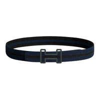 HERMES Nylon Belt Unisex Blue Width: 3.8CM